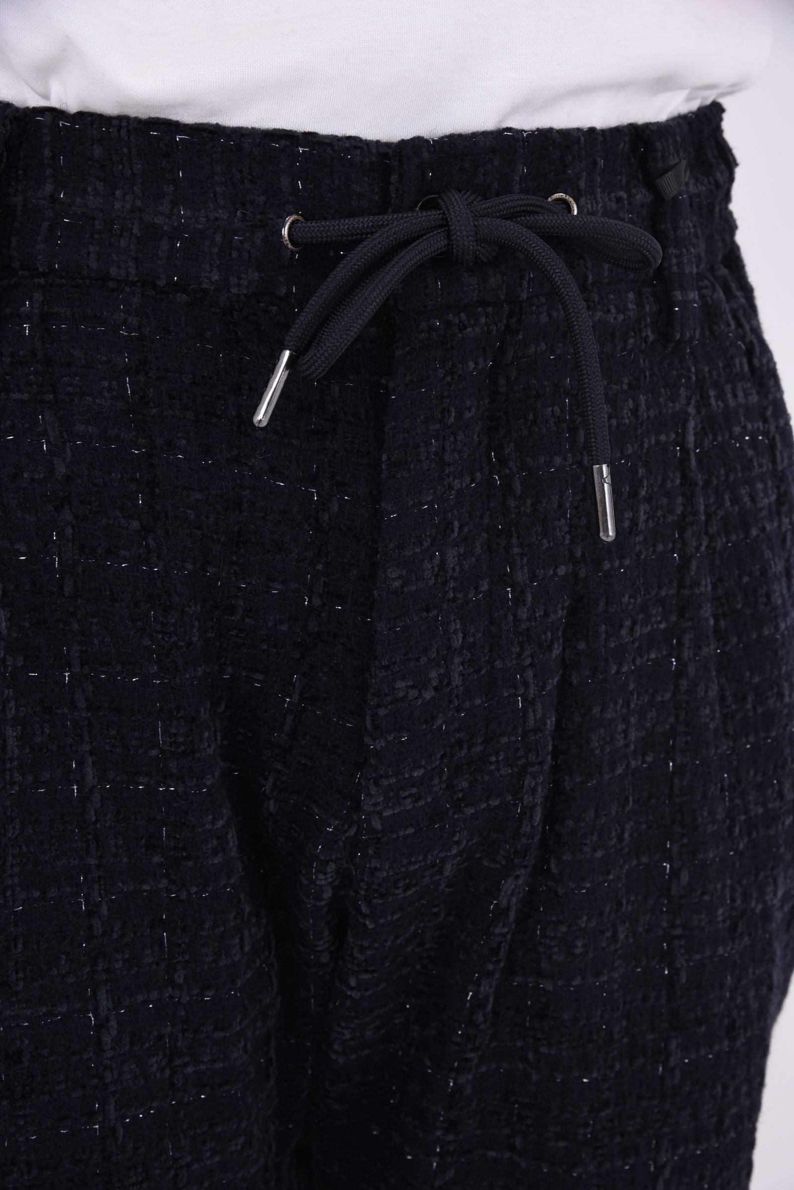 【26AW】【セットアップ】 LAME SQUARE JACQUARD JACKET & SLACKS / ファンシーツイード テーラードシングルジャケット&イージースラックス (ネイビー)