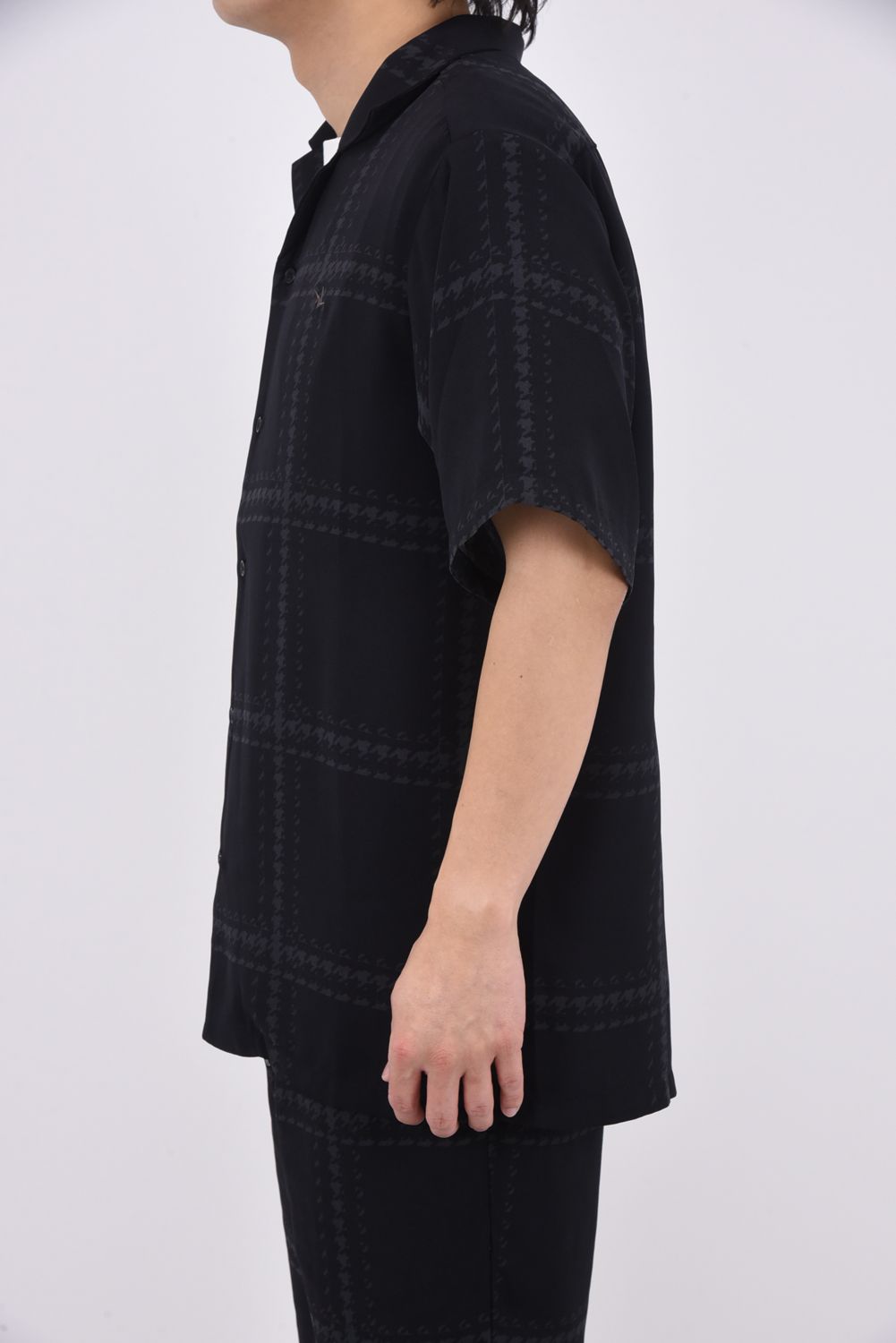 CHECKED ALOHA SHIRT / チェック アロハシャツ (ブラック)