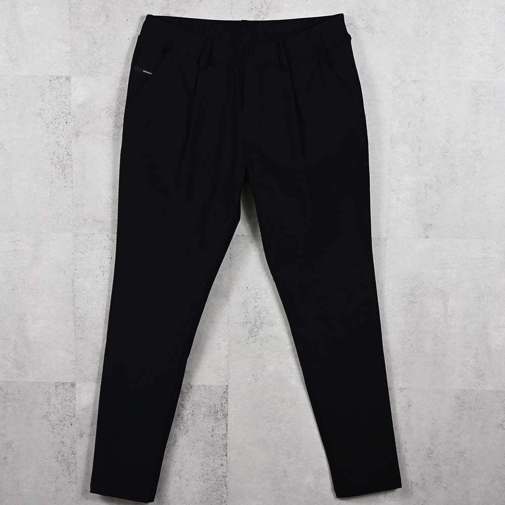 CHRIS EASY HEAT TUCK PANTS / 【定番商品】 ナイロンストレッチ 裏起毛 スラックスイージータックパンツ (ブラック) (10月下旬入荷予定) ※オーダー締切:9月7日(月)17時