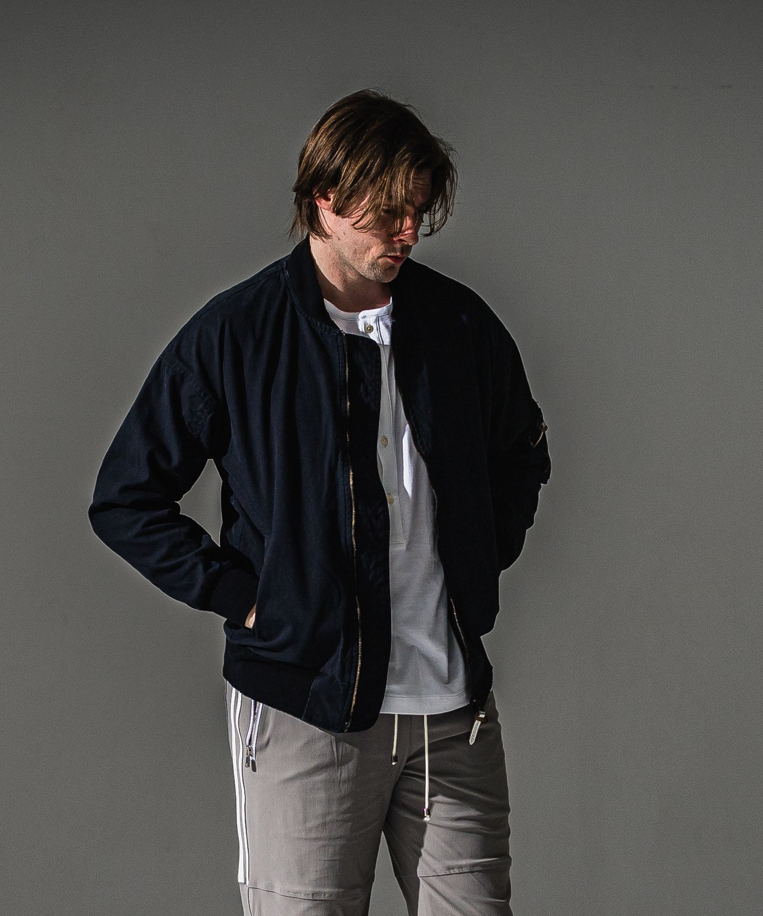 David JACKET / ドロップショルダー ヴィンテージ加工 フライトジャケット (ブラック) (8月末入荷予定) ※オーダー締切:5月23日(土)17時