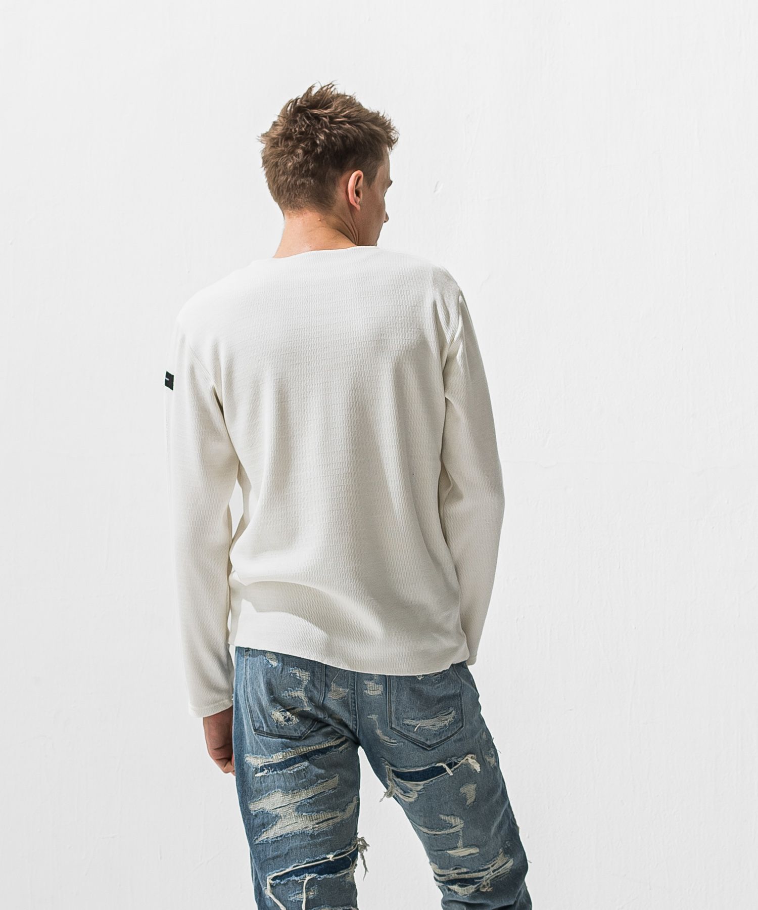 VELOURS FLEECE NEO THERMAL / 裏起毛 ベロアフリース カットオフサーマル (ホワイト) (10月下旬入荷予定) ※オーダー締切:9月7日(月)17時