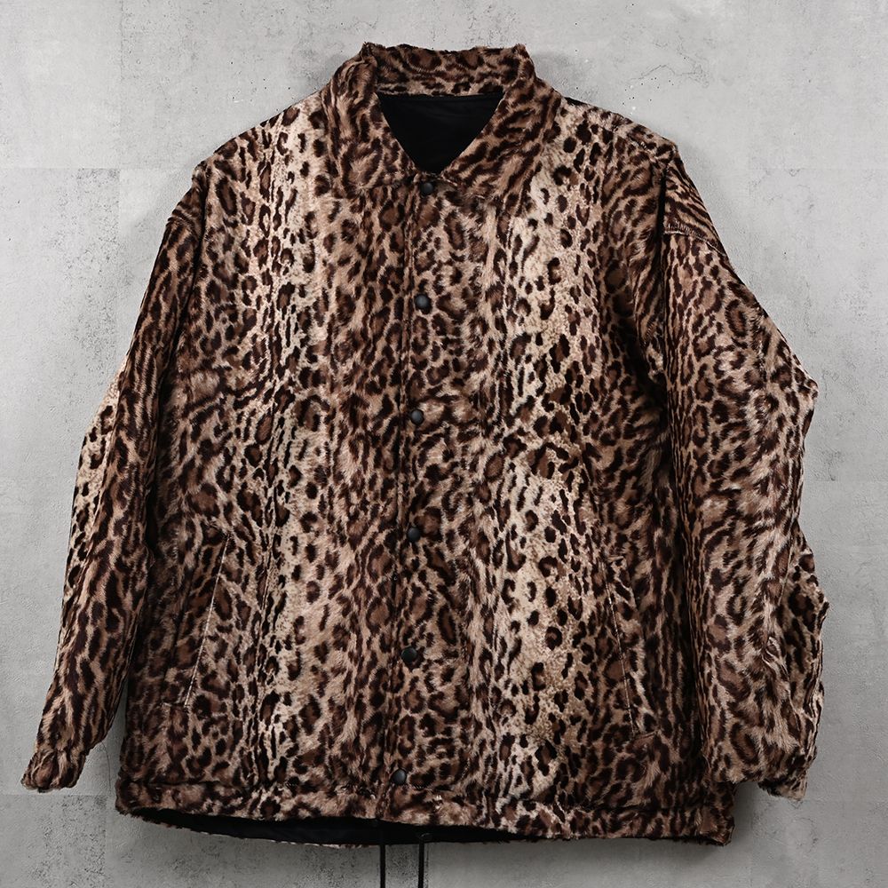 REV COACH JK / リバーシブル レオパード ナイロンコーチジャケット (ブラック) (9月末入荷予定) ※オーダー締切:5月23日(土)17時