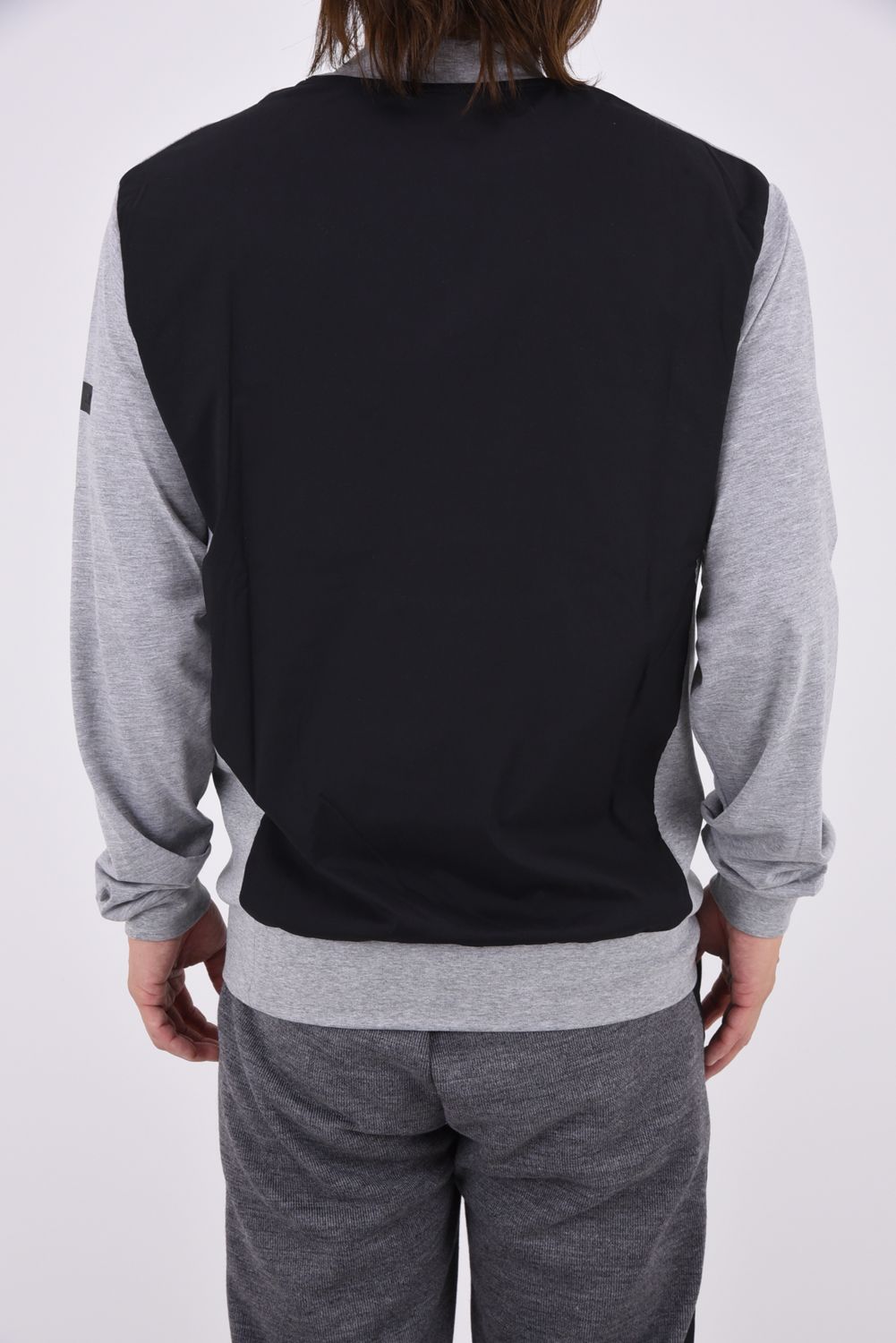 【LEON10月号掲載】【26AW】 WILL COMBI / ハイブリッド モックネックリブTシャツ (グレー/ブラック)
