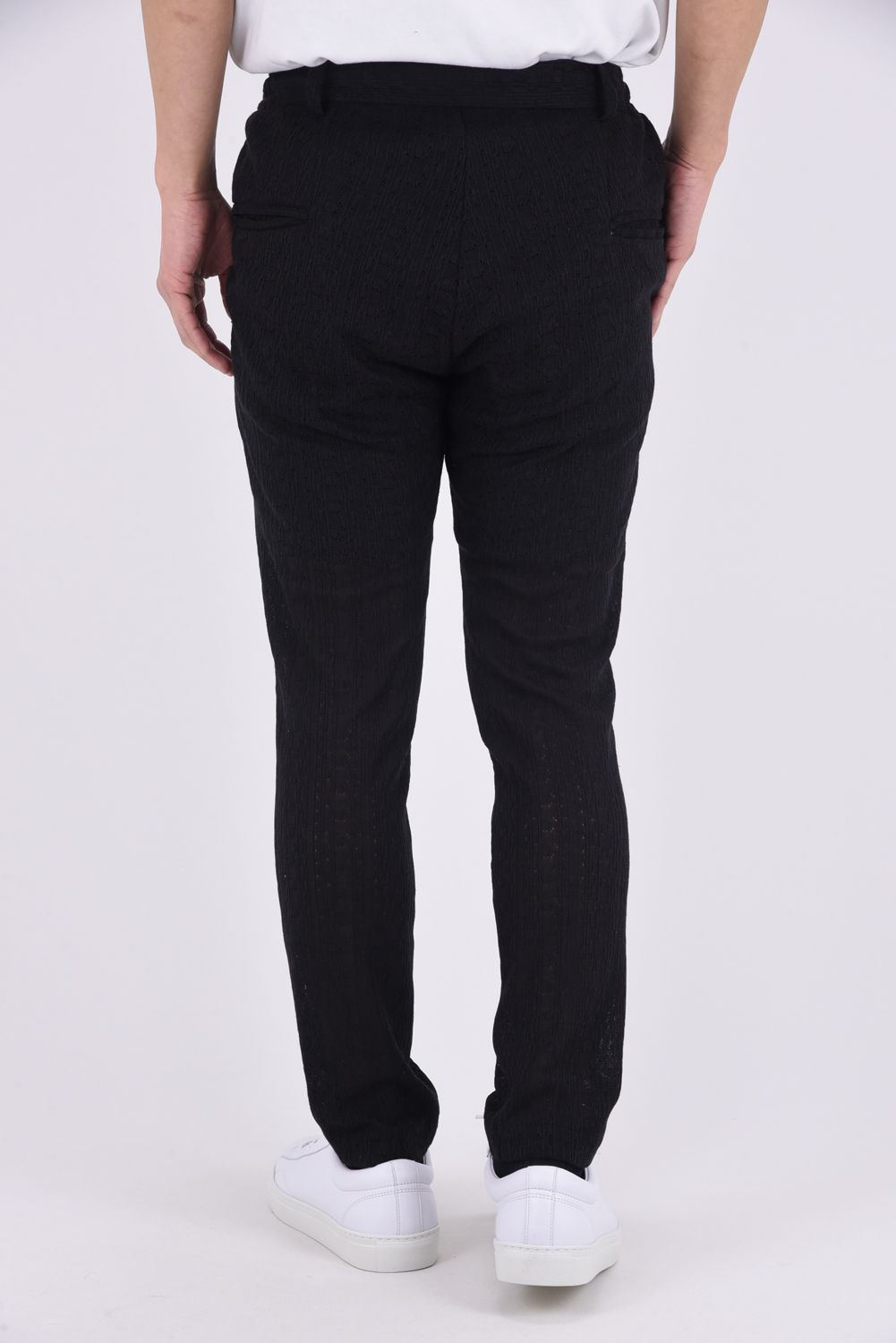 【26SS】【セットアップ】 LINEN TOUCH JACQUARD JACKET & SLACKS / リネンタッチ テーラードシングルジャケット&イージースラックス (ブラック)