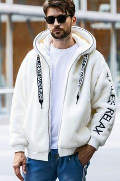 BOA LOGO HOODIE / ワイドスピンドル 袖ロゴ ファーブルゾン ホワイト