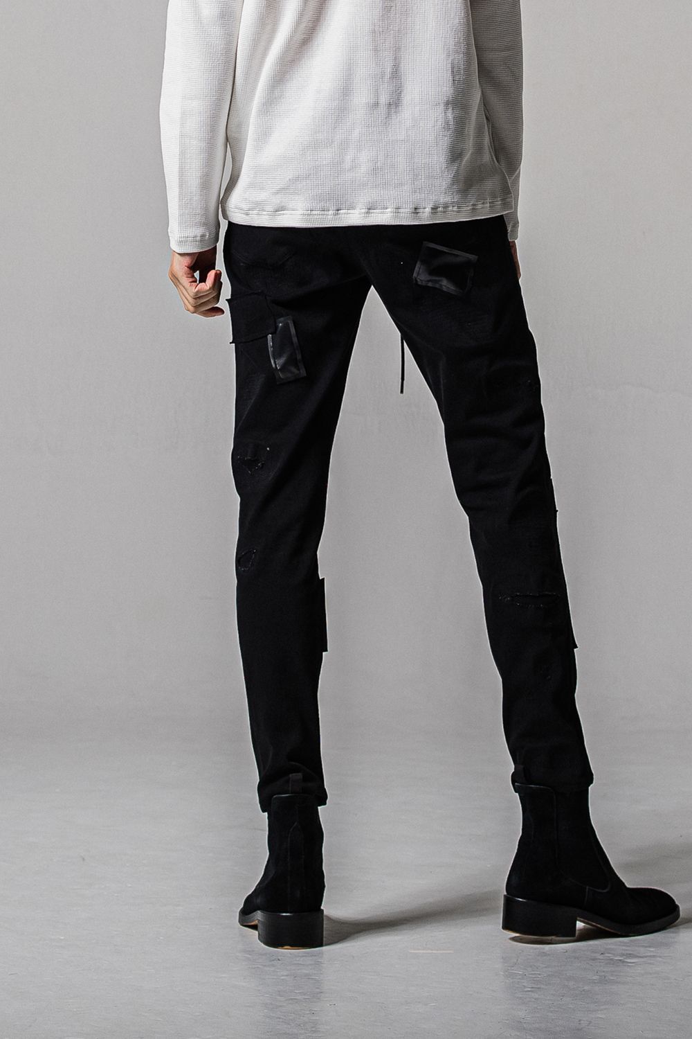 MICK DENIM JERSEY / 【定番】 デニム ジャージーンズ ブラックリメイク (2月中旬入荷予定)