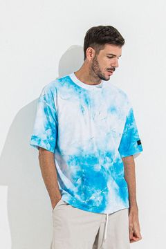 MARBLE RUSH OVER T-SHIRT / マーブル ラッシュガード 半袖Tシャツ ブルー