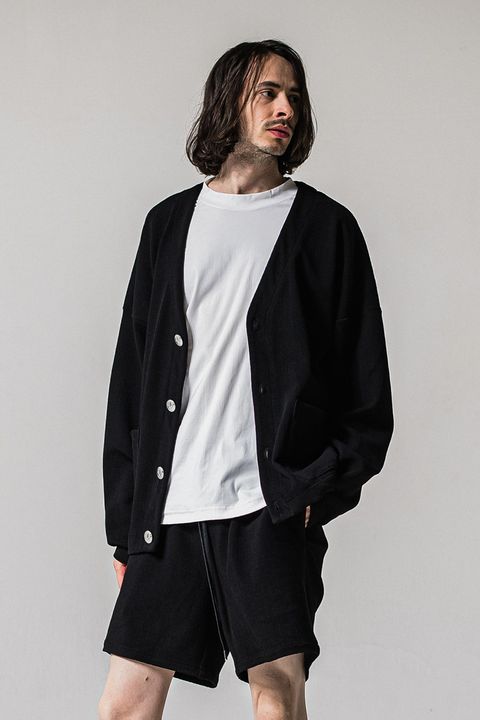 blister knit C/D / ブリスターニット Vネックカーディガン (ブラック)