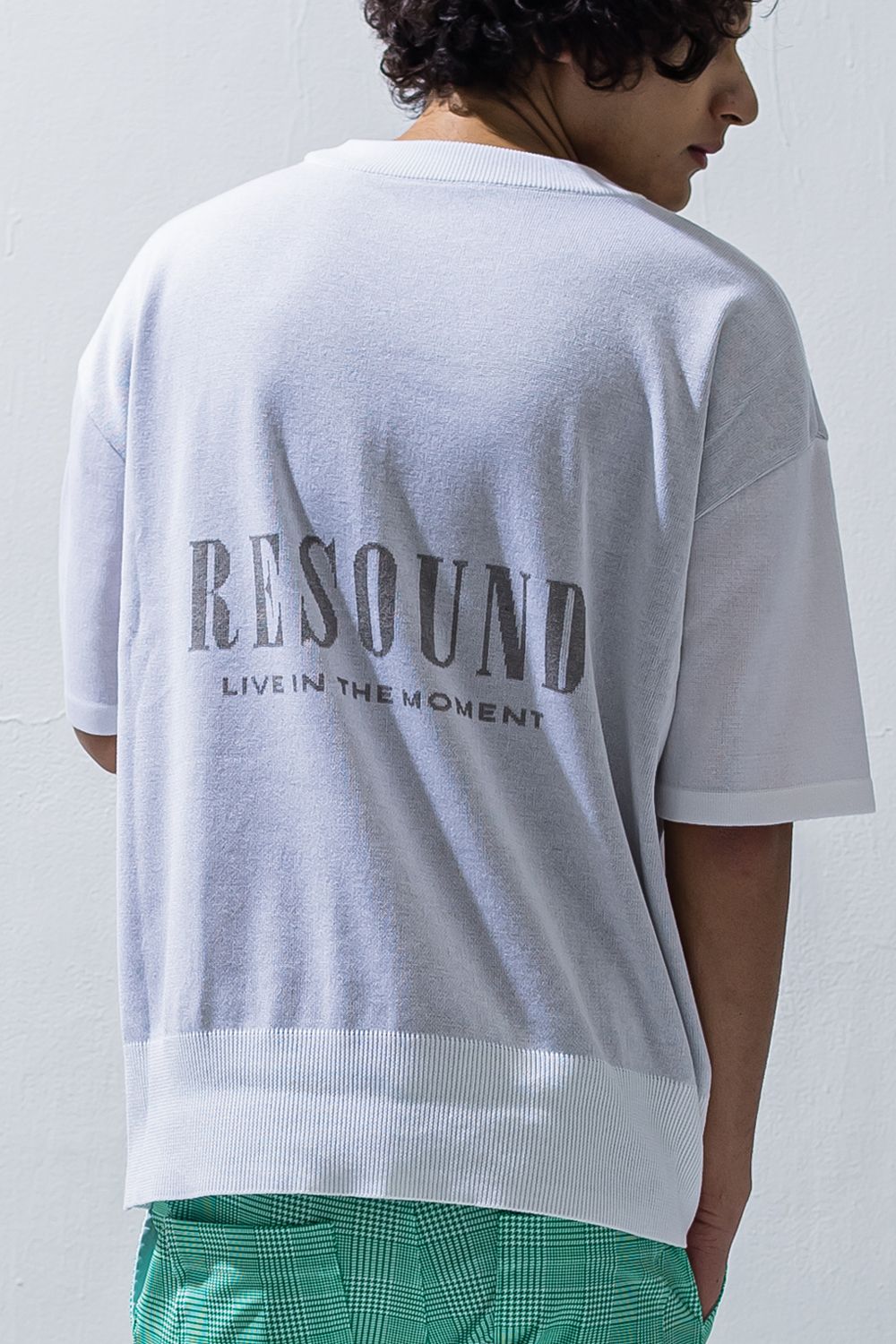 RESOUND CLOTHING - BACK ROGO HALF KNT / バックロゴ オーバーサイズ