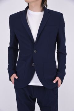 COMFY JACKET / ストレッチサッカー シングルジャケット ネイビー