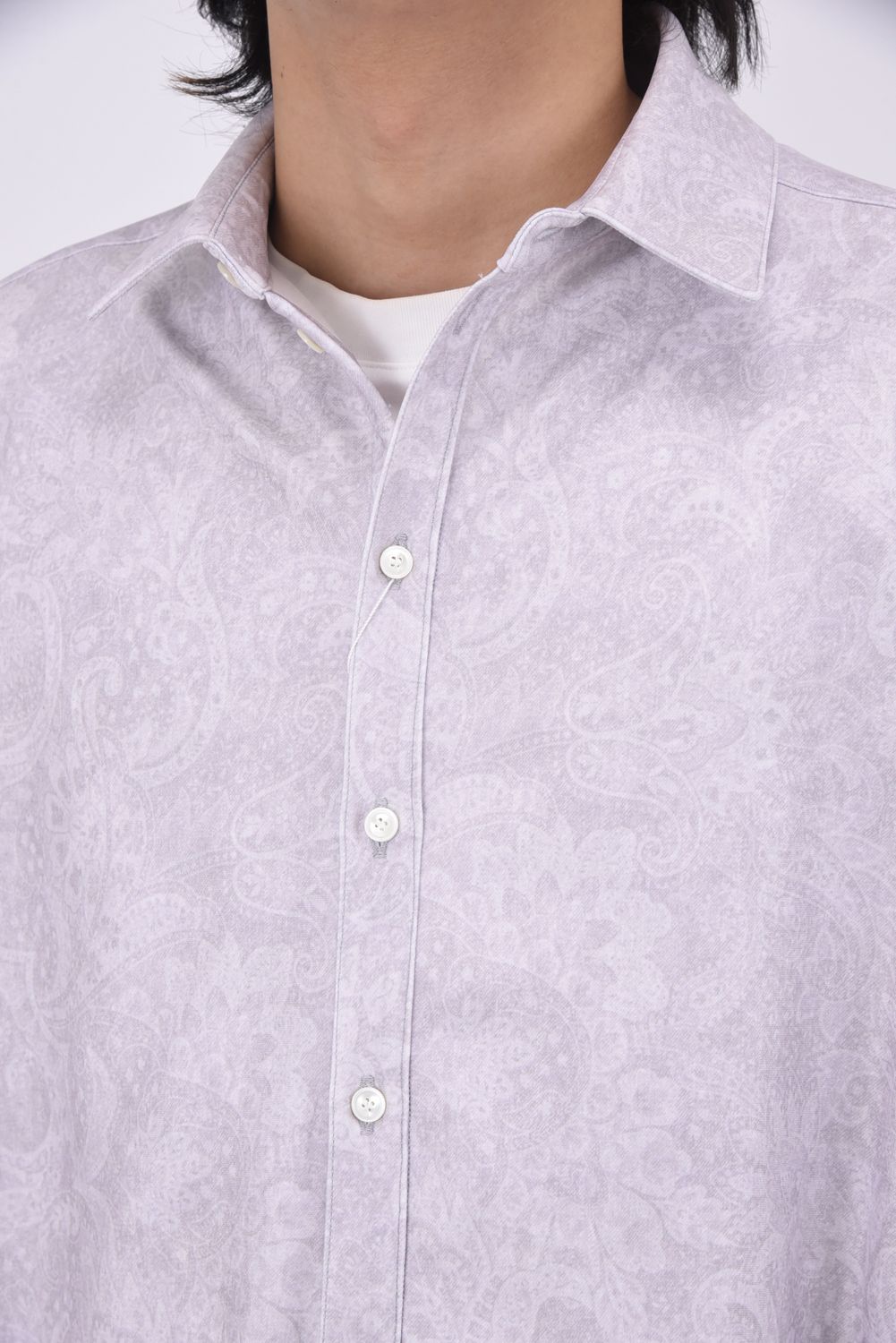 NYLON JACK SHIRTS / 高機能ナイロンマイクロファイバー ジャックシャツ ペイズリーグレー