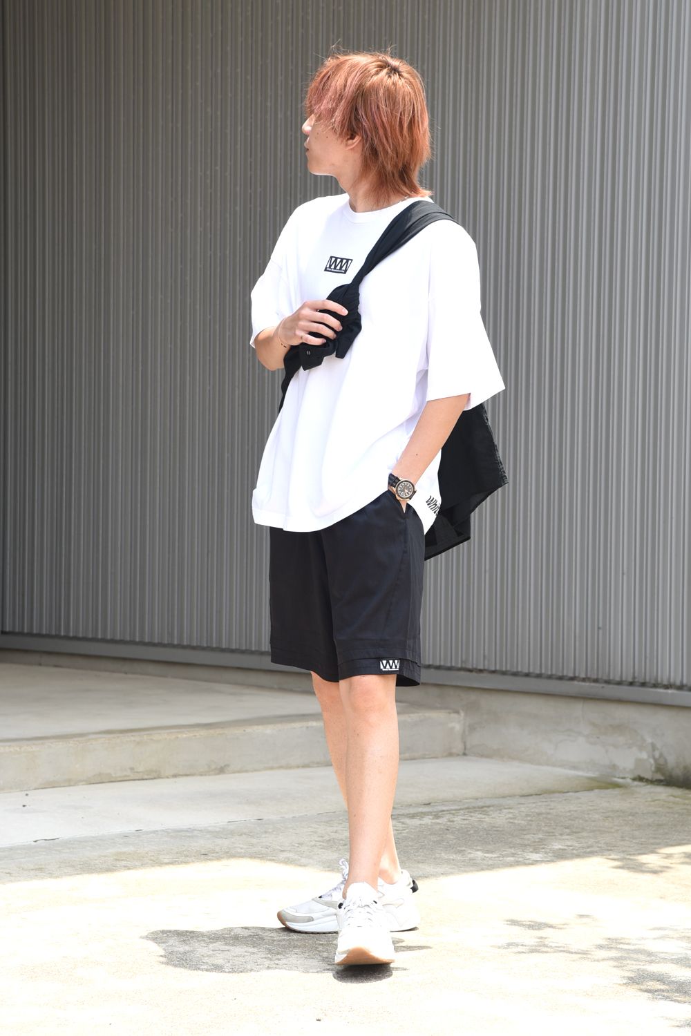 【White Mountaineering】 シャツ×ショーツスタイル