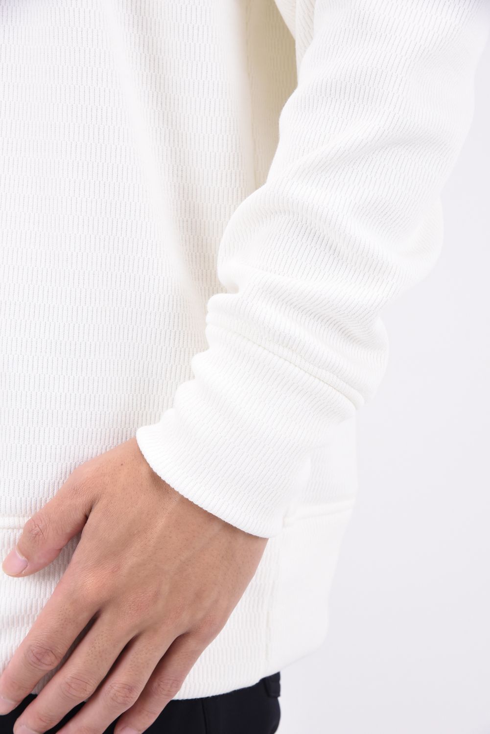 THERMAL LOOSE TRAINER / 【定番商品】 裏特殊起毛 ハニカムサーマル ルーズトレーナー ホワイト