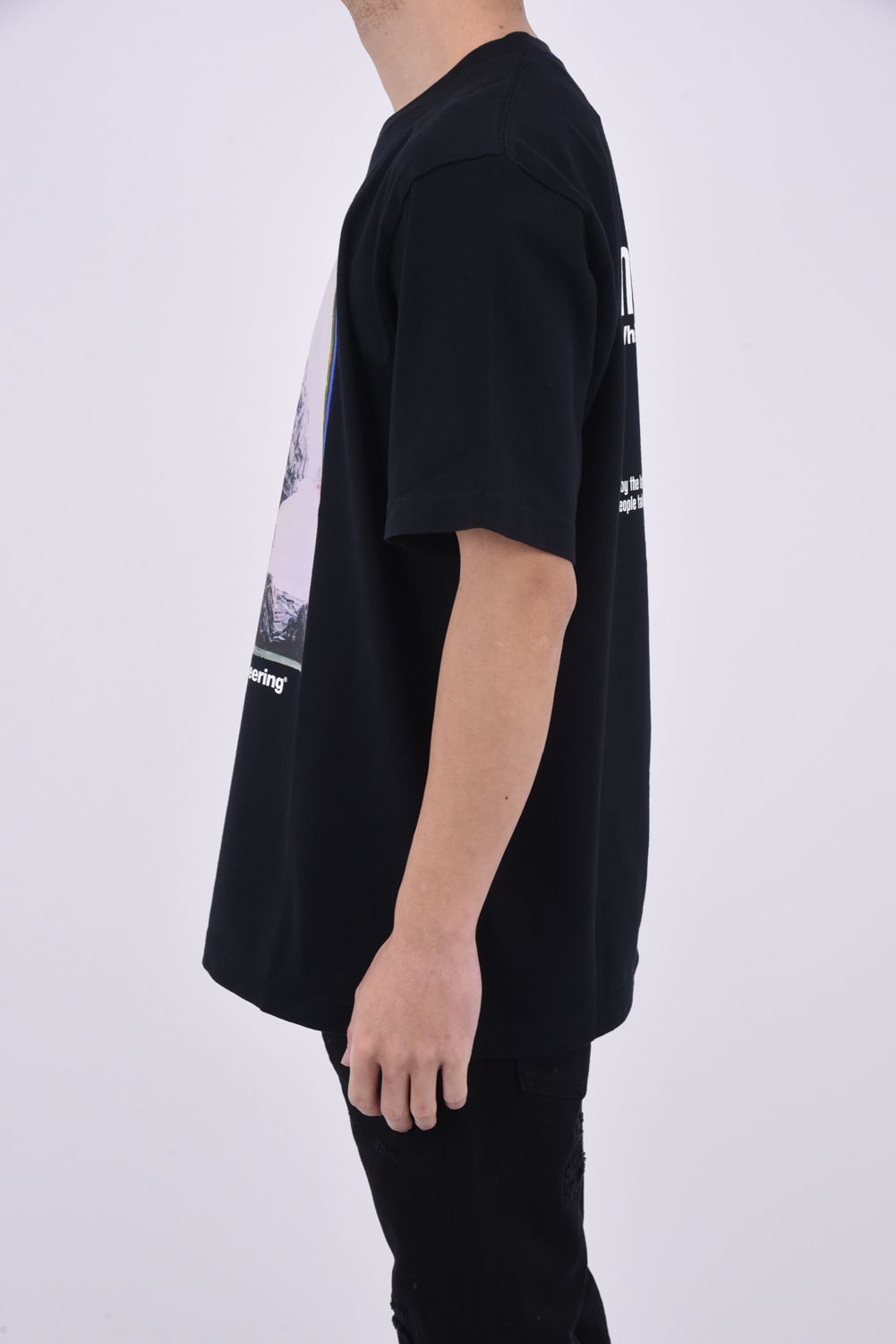 "WANAKA" PHOTO T-SHIRT / フォトプリント レギュラーシルエット クルーネック 半袖 Tシャツ ブラック