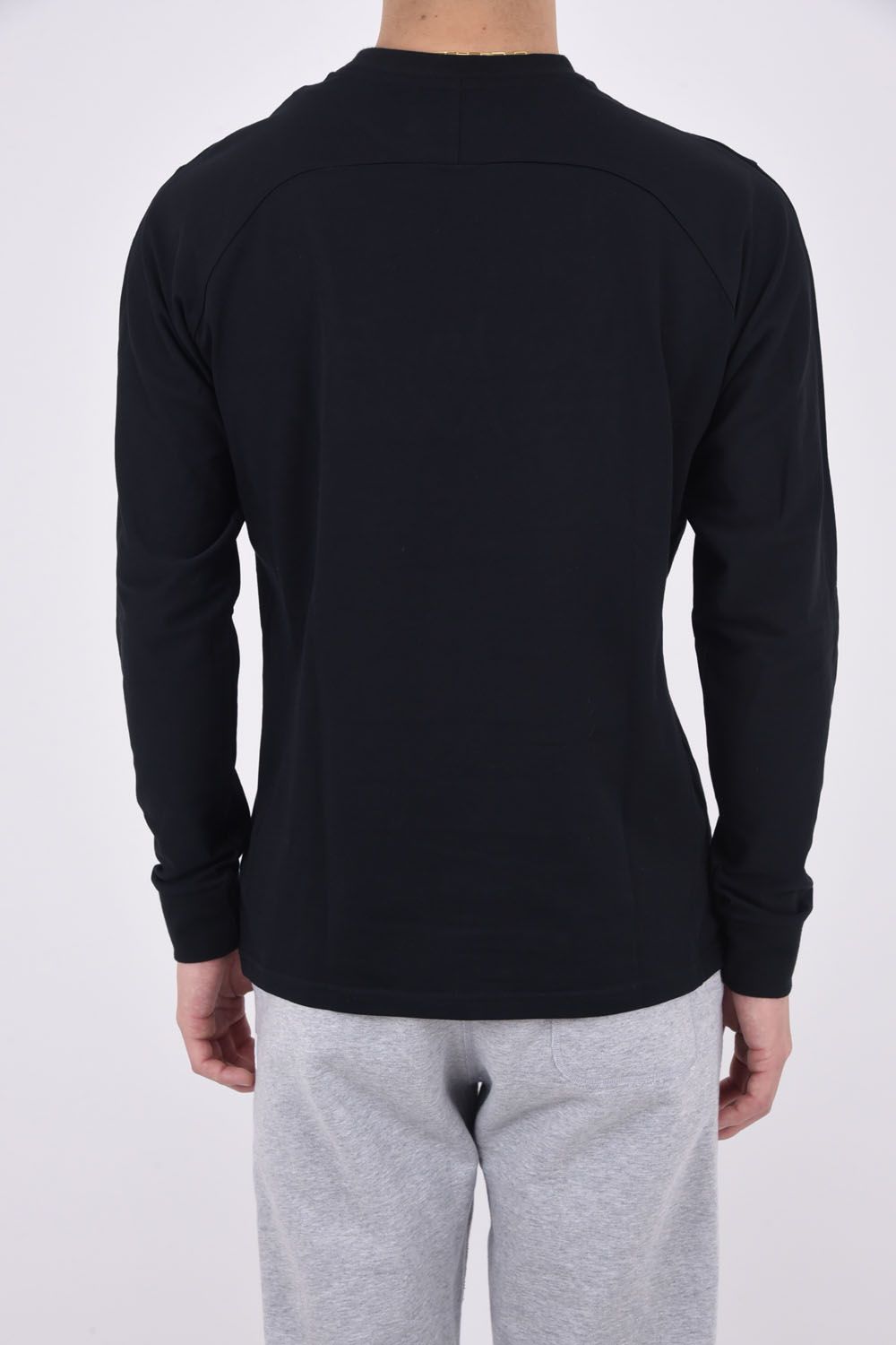 RHINESTONE LONG T-SHIRT / グラデーション ラインストーンロゴ ロングスリーブ クルーネックTシャツ ブラック