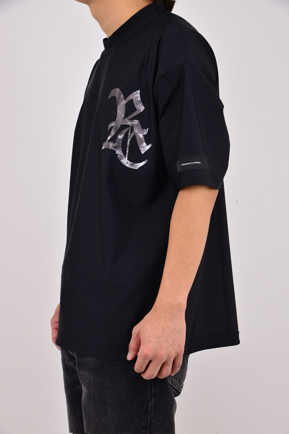 RC RUSH OVER TEE / ロゴ ラッシュガード オーバーサイズ Tシャツ （ブラック/ブラック）