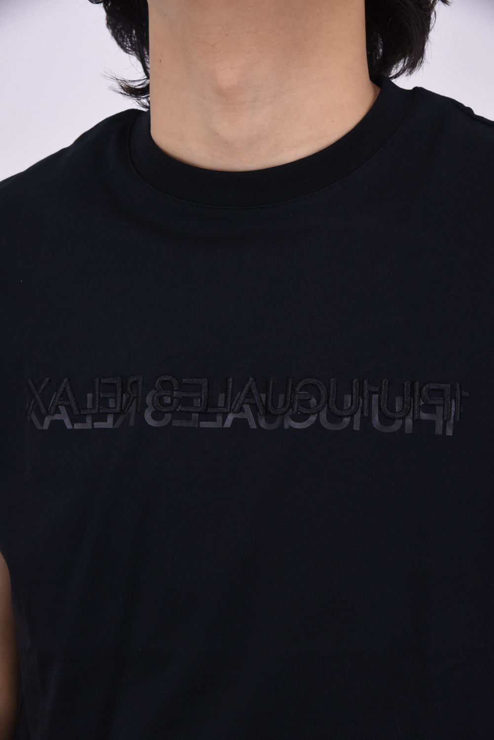 2-TIER LOGO T-SHIRT / 2ティア クルーネック Tシャツ (ブラック)