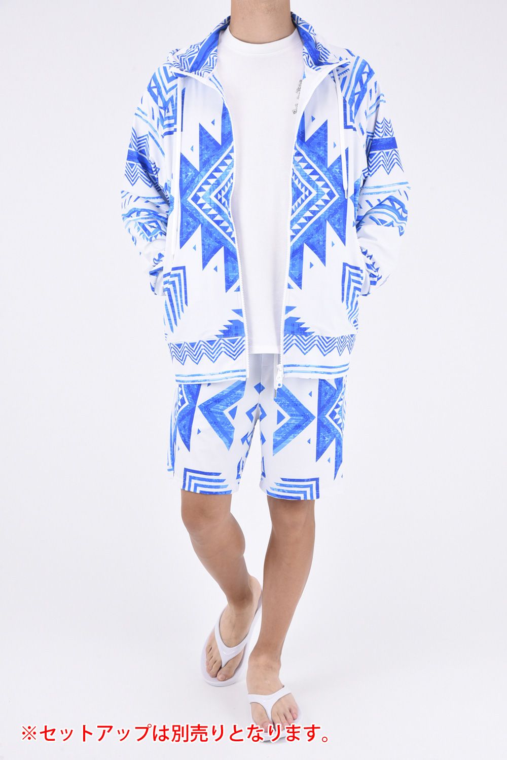 RUSH ZIP HOODIE / ラッシュガード ジップパーカー ネイティブブルー