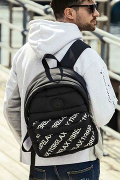 BATTING LOGO BACKPACK / キルティング サークルロゴ バックパック ブラック / ホワイト