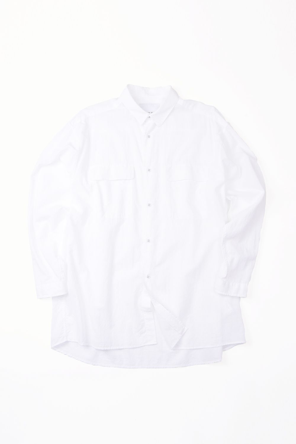 TYPEWRITER LONG SLEEVES WIDE SHIRT / タイプライター オーバーサイズ シャツ ホワイト