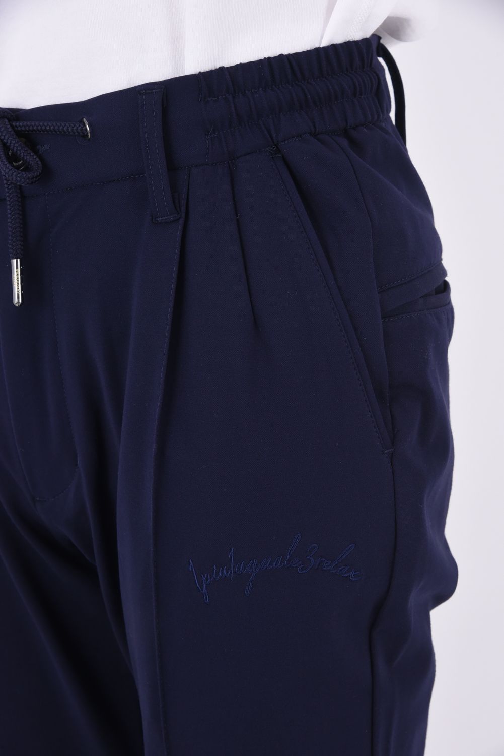 CUT AND SEW SLACKS / アーチロゴ カットソー スラックス ネイビー