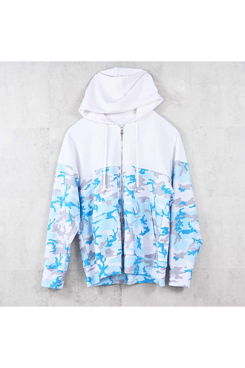 RUSH  OVER  ZIPUP HOODIE / ラッシュオーバー ジップアップパーカー （カモサックス） (5月末頃入荷予定) ※オーダー締切2月15日(日)18時