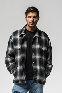 FLANNEL CHECK JK / フランネル チェック ジャケット (ブラック) (10月中旬入荷予定) ※オーダー締切：9月1日(月)18:00