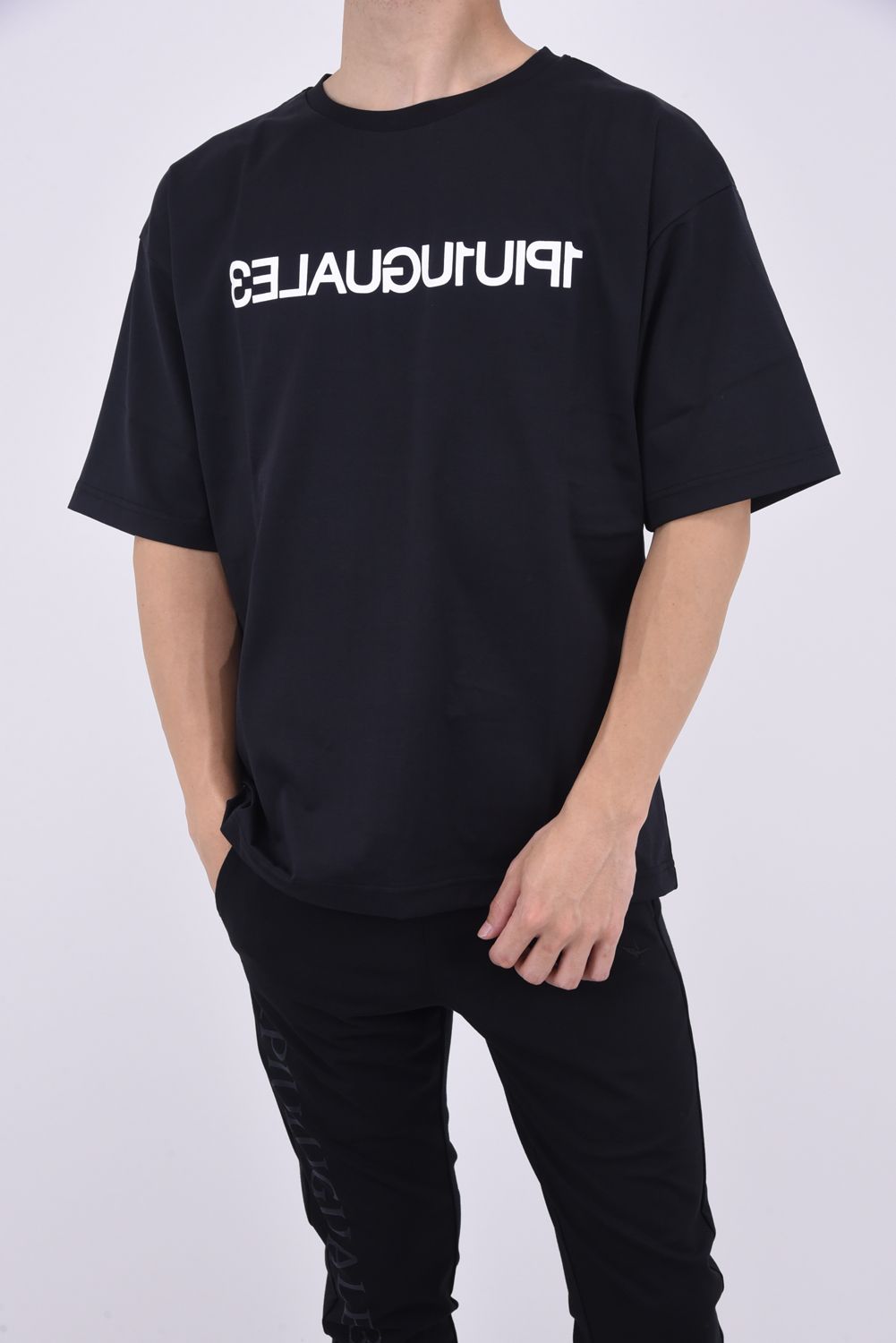 113 MIRROR BIG T / 113ミラーロゴ クルーネック 半袖 Tシャツ ブラック