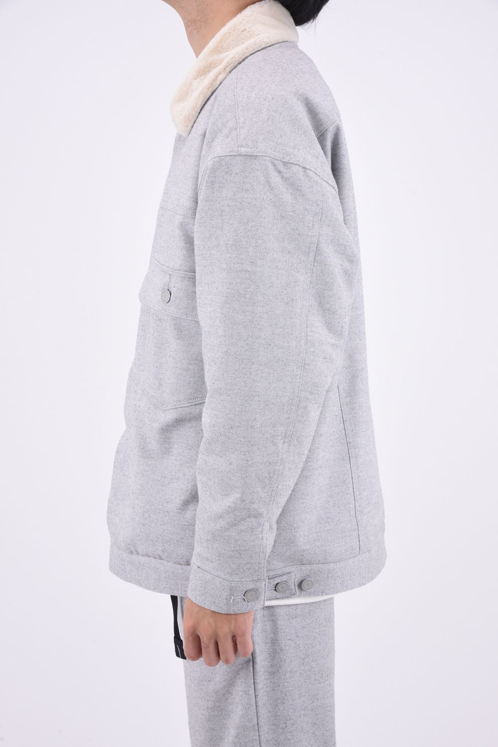 【STAFF RECOMMENDED ITEM】 FUR OVER 2ND G / オーバーサイズ エコファー Gジャン グレー