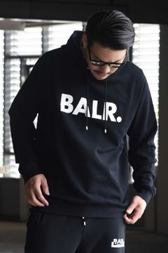 Balr Brand Hoodie ロゴプリント プルオーバーパーカー ブラック Gossip