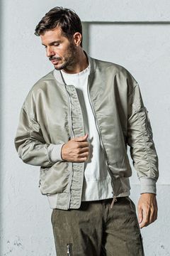 LIGHT DAVID JACKET / ヴィンテージ ドロップショルダー フライトジャケット グレーベージュ