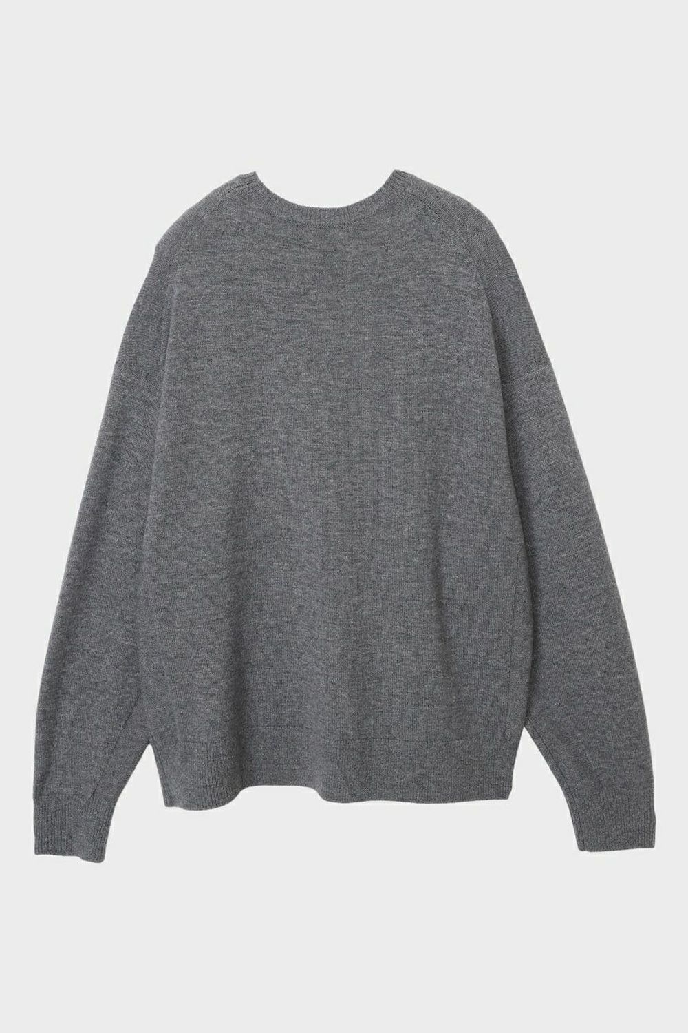 CREW NECK KNIT / ウール クルーネック ニット (グレー)