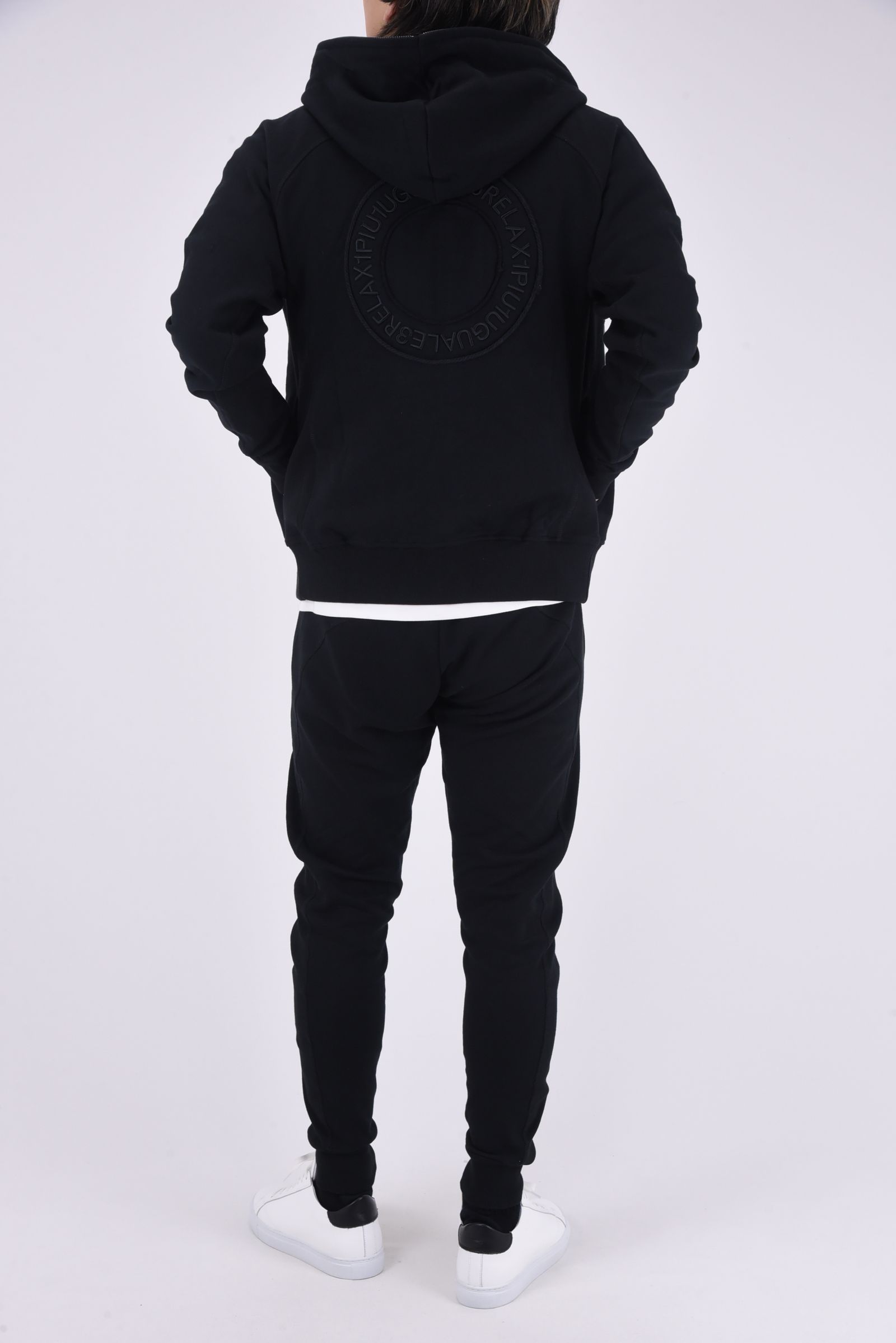 CIRCLE HOODIE / サークルロゴ ジップアップフーディー (ブラック)