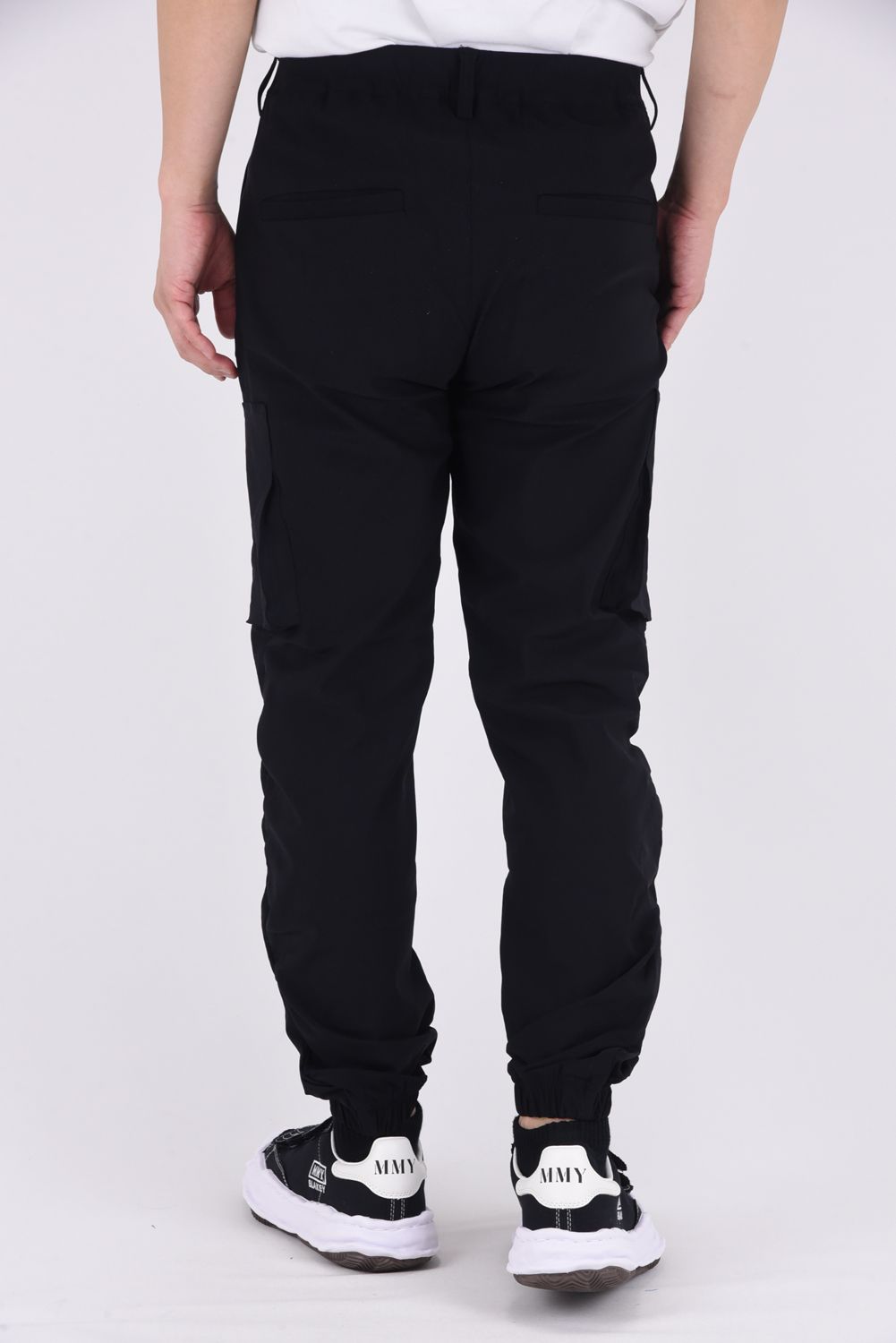 DAVID NYLON CARGO PANTS / ストレッチナイロン ミリタリーカーゴパンツ ブラック