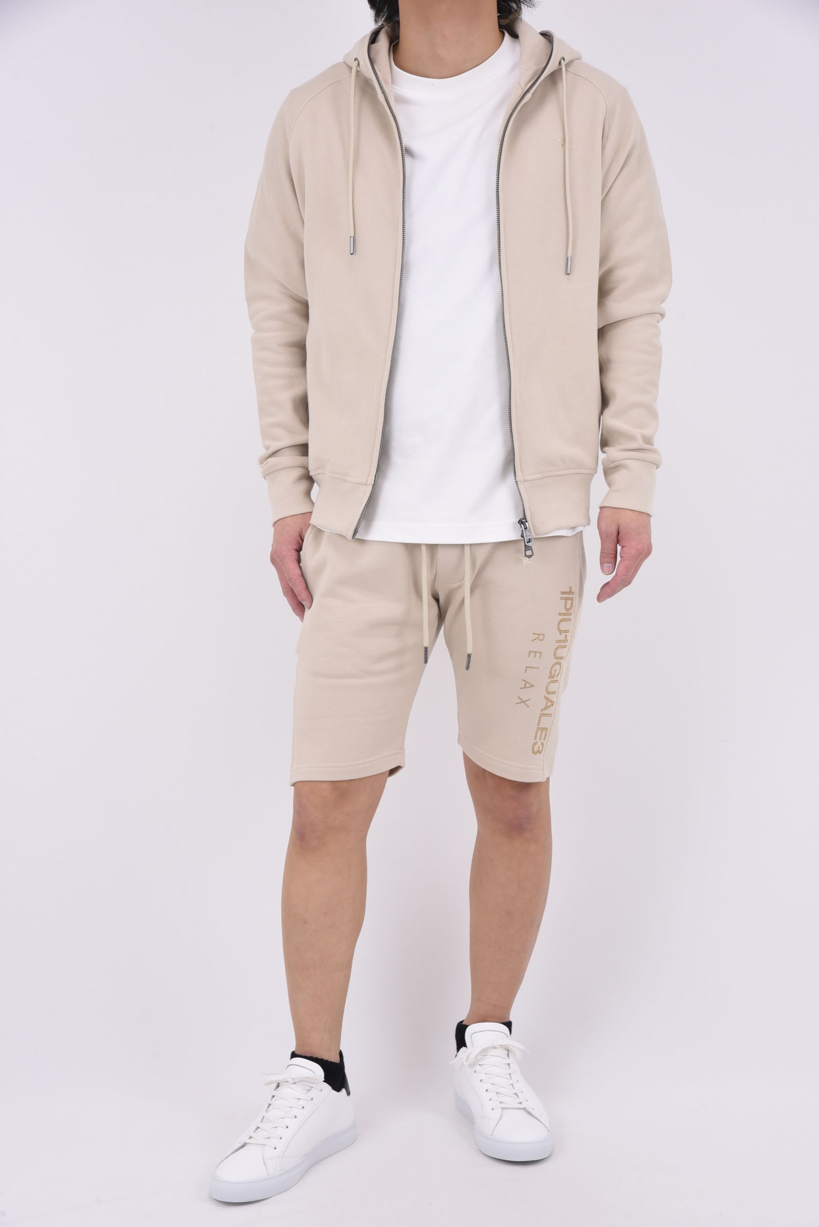 RHINESTONE LOGO SHORTS / ラインストーン ロゴ ショートパンツ (ベージュ)