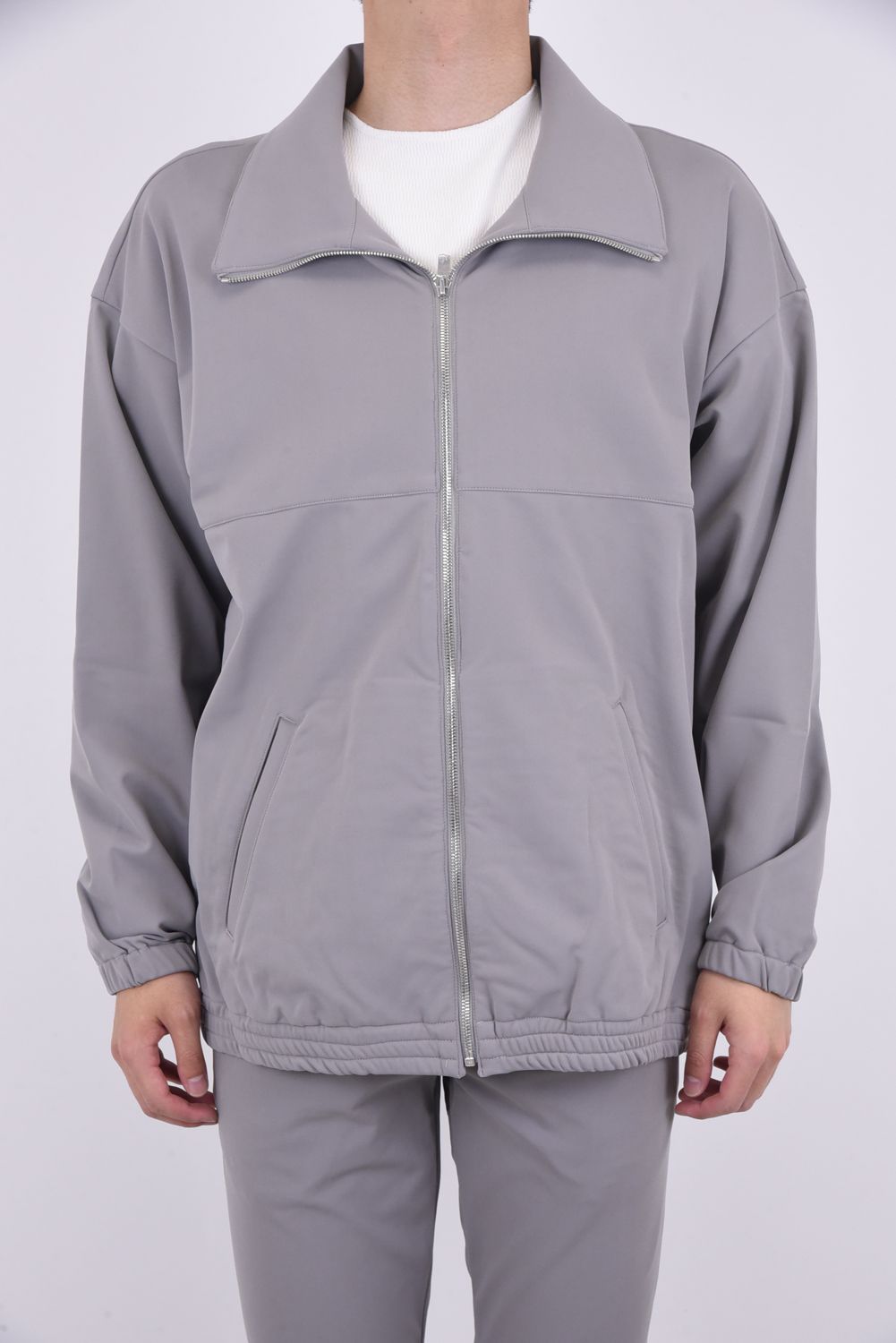 NYLON FLEECE OVER TRACK JK / 裏起毛 高機能ナイロンマイクロファイバー トラックジャケット グレー