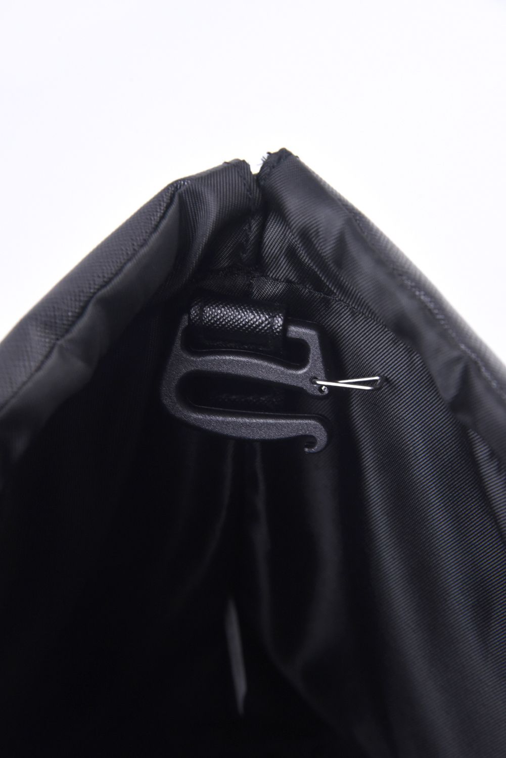 SAFFIANO DRAWSTRING BAG / サフィアーノエコレザー 巾着バッグ (ブラック)