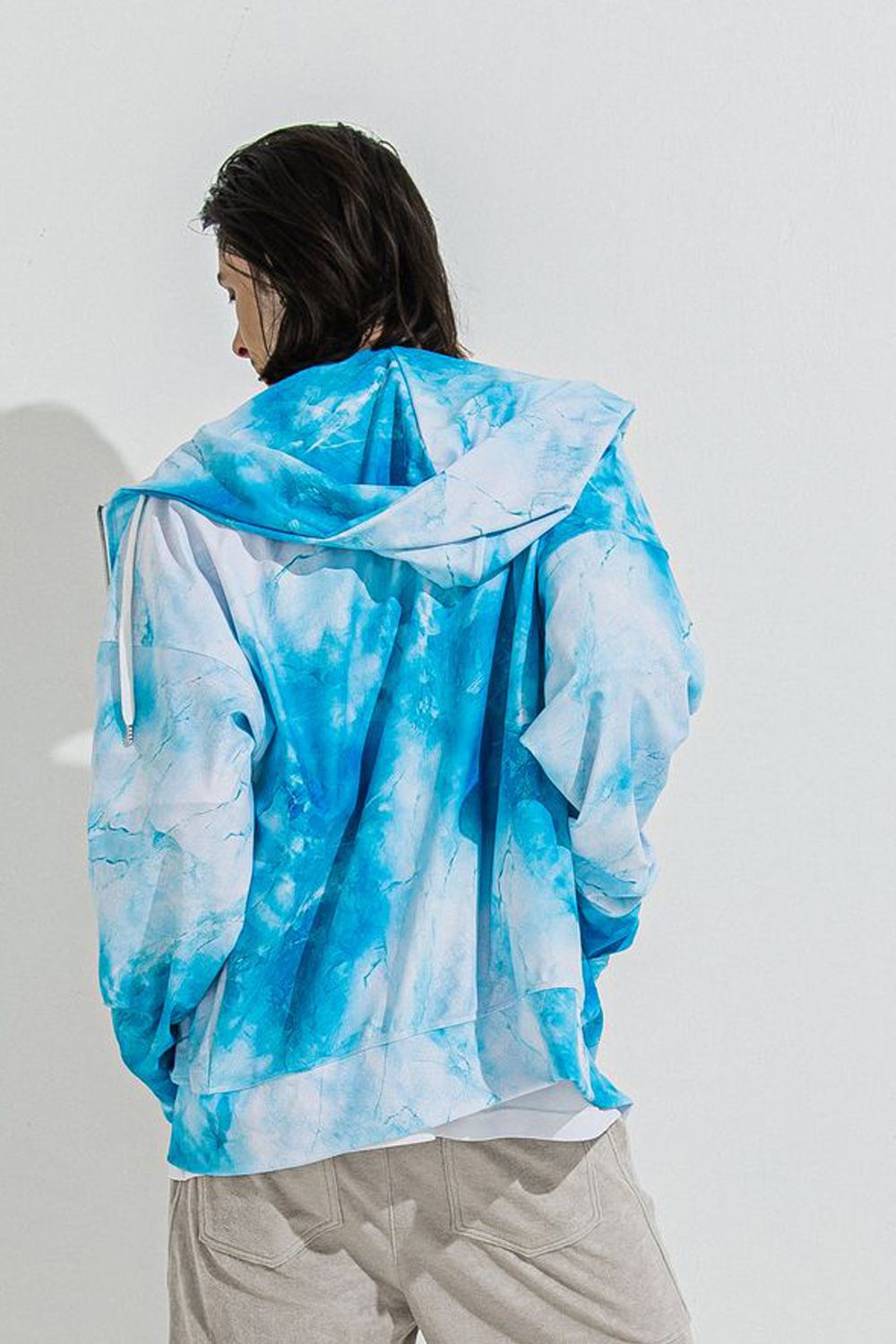 RUSH  OVER  ZIPUP HOODIE / ラッシュオーバー ジップアップパーカー マーブルブルー