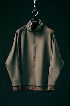 113SPORT STAND ZIP PO / 113ロゴ  スタンド ジップ プルオーバー ダークブラウン