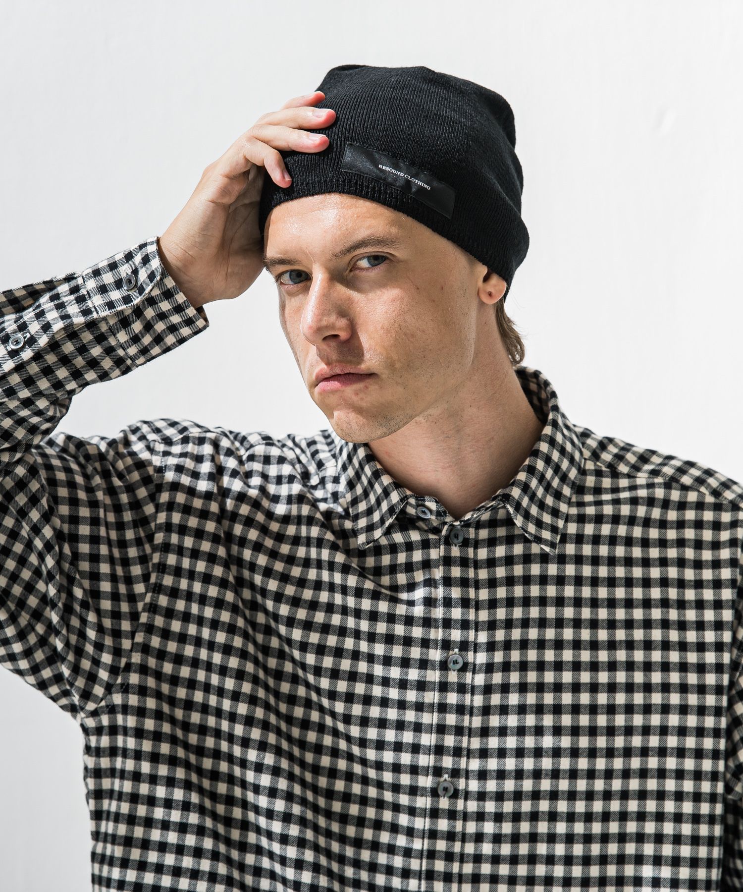 WOOL KNIT CAP / ウール ブランドタグ ニットキャップ (ブラック) (12月上旬入荷予定) ※オーダー締切:9月7日(月)17時