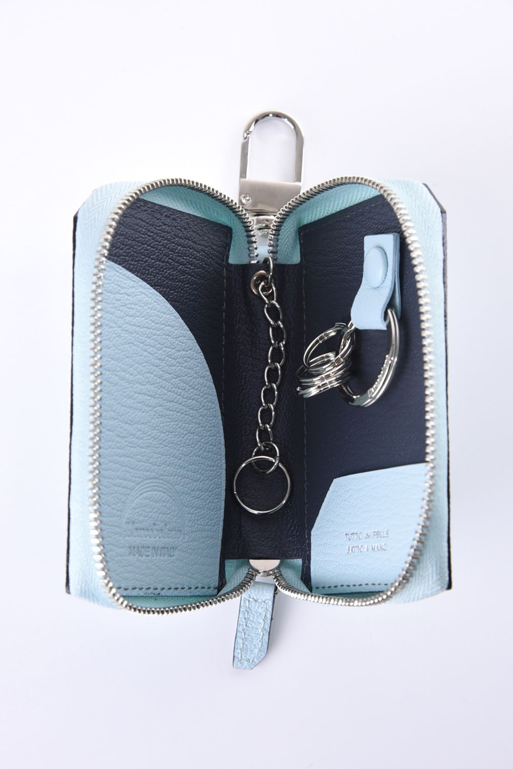 【残り1点】 SMART W KEY CASE / LA122GT ゴートレザー スマートWキーケース ソーダー / チャコールグレー