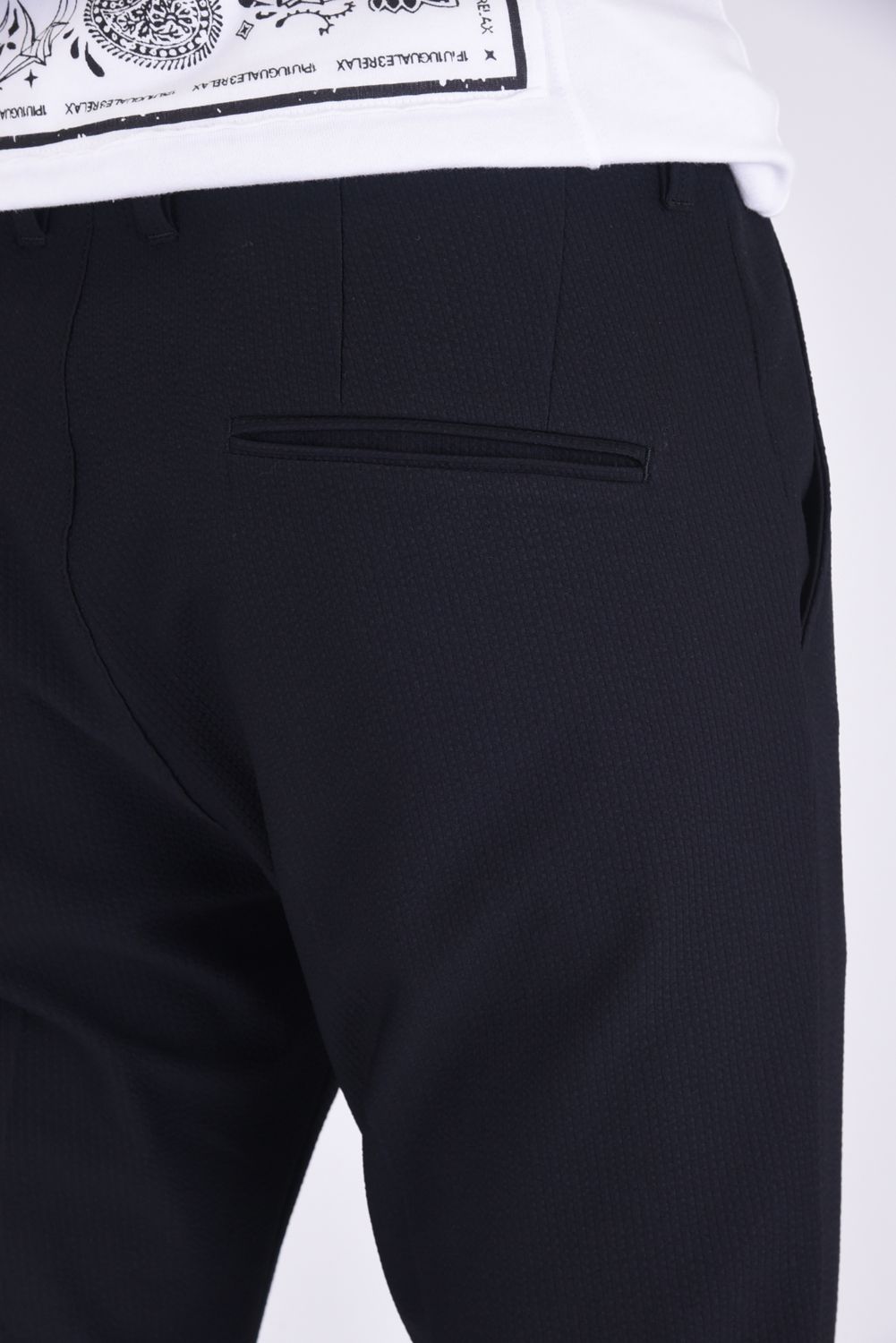 COMFY PANTS / ストレッチサッカー スラックス ブラック