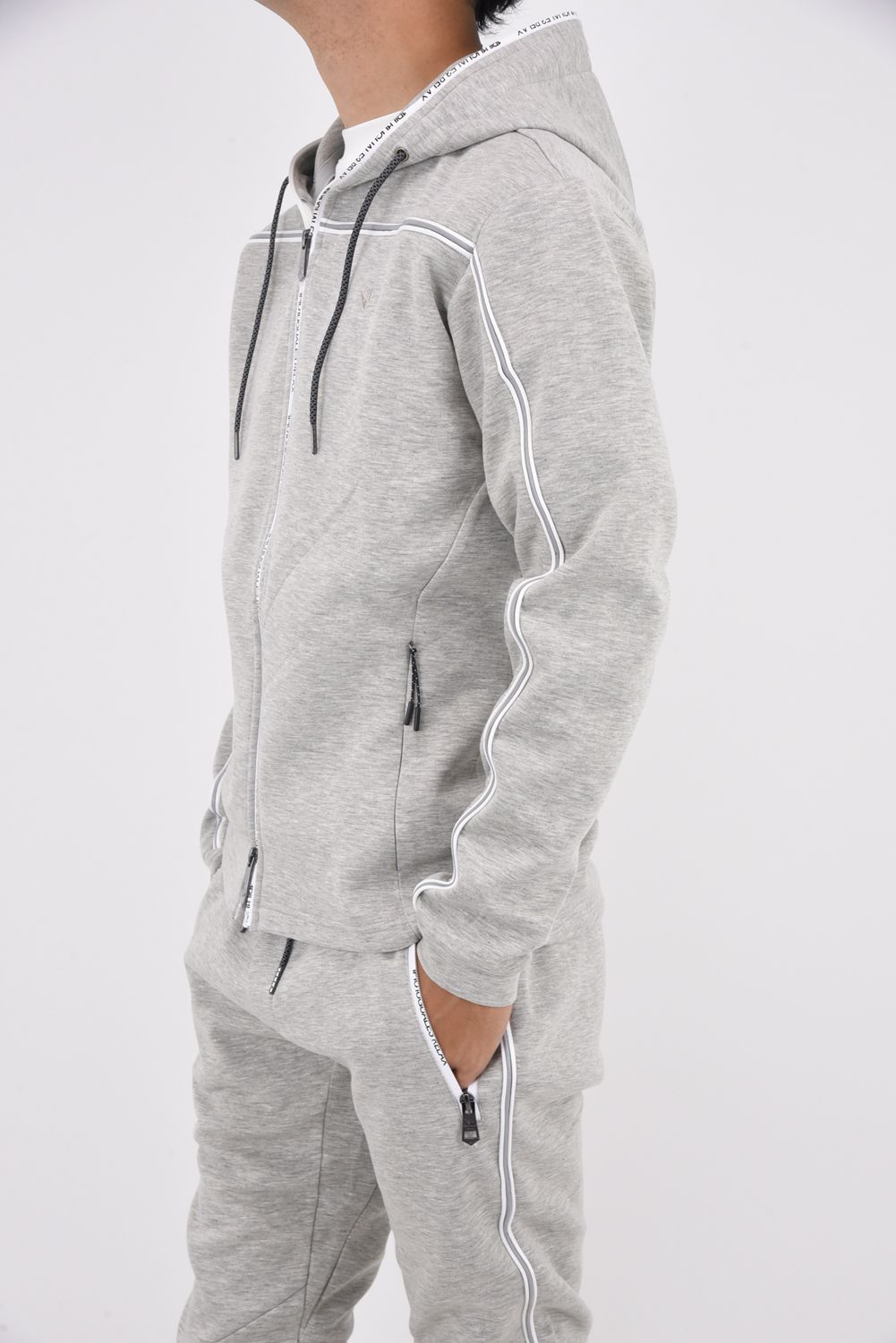 PIPING LINE HOODIE / パイピング ライン フーディ グレー