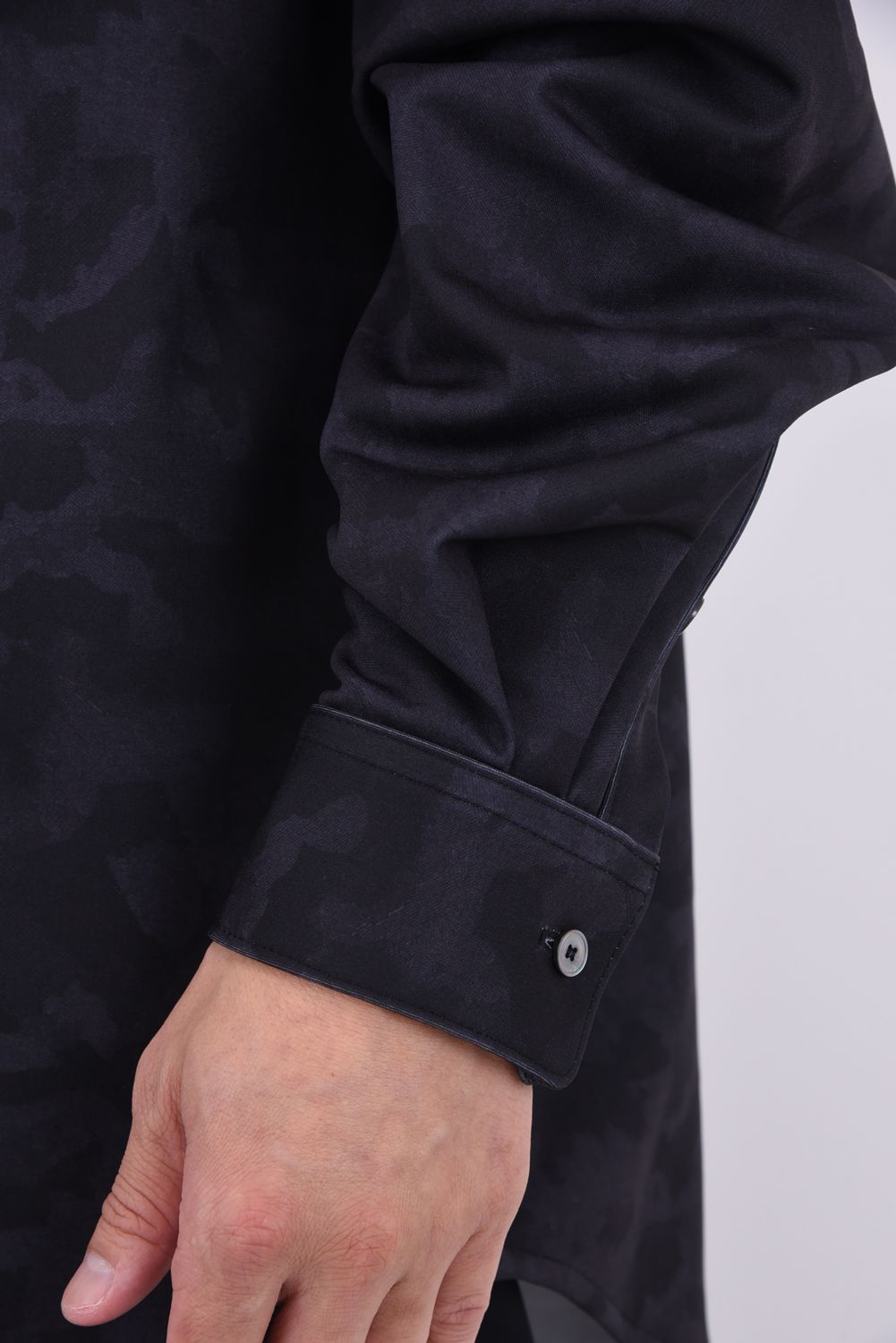 JERSEY JACK SHIRTS / 裏起毛 カモフラージュ ジャックシャツ ブラック