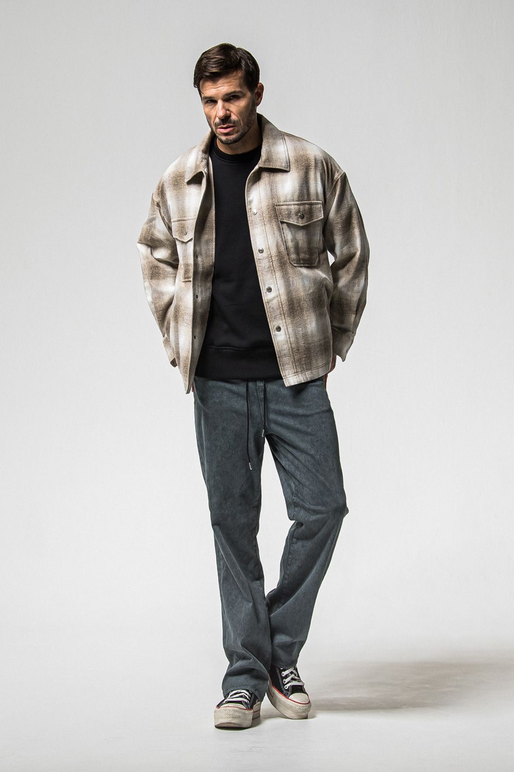FLANNEL CHECK JK / フランネル チェック ジャケット (ブラウン) (10月中旬入荷予定) ※オーダー締切：9月1日(月)18:00