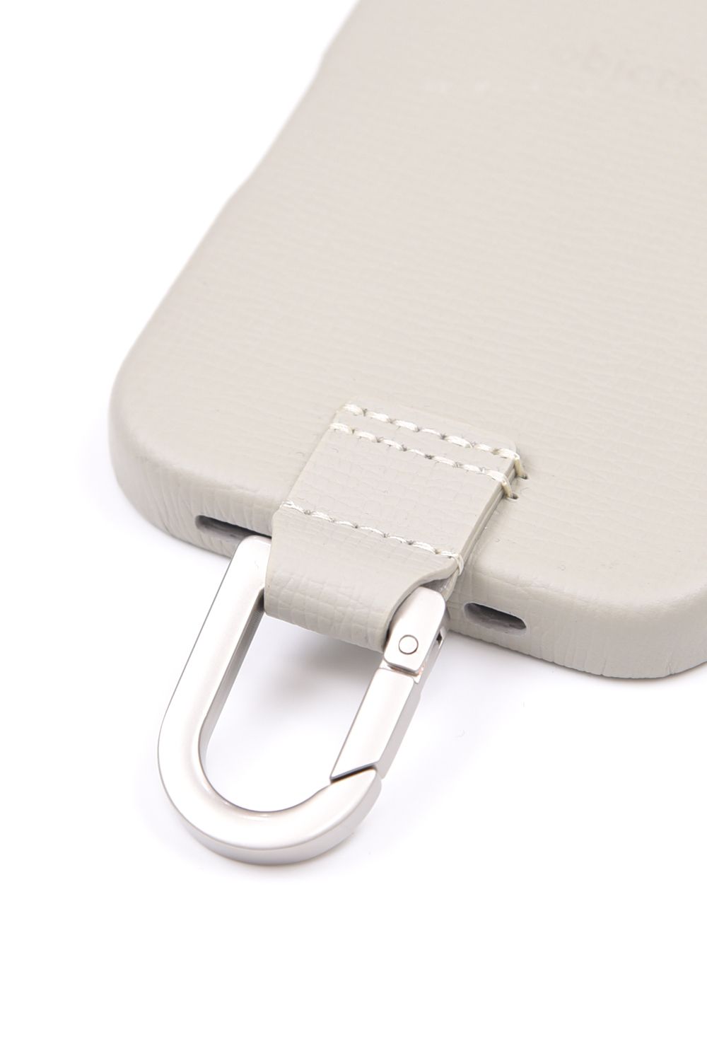 CARABINER-CASE / カラビナ付 iPhone レザーケース (ホワイトベージュ)