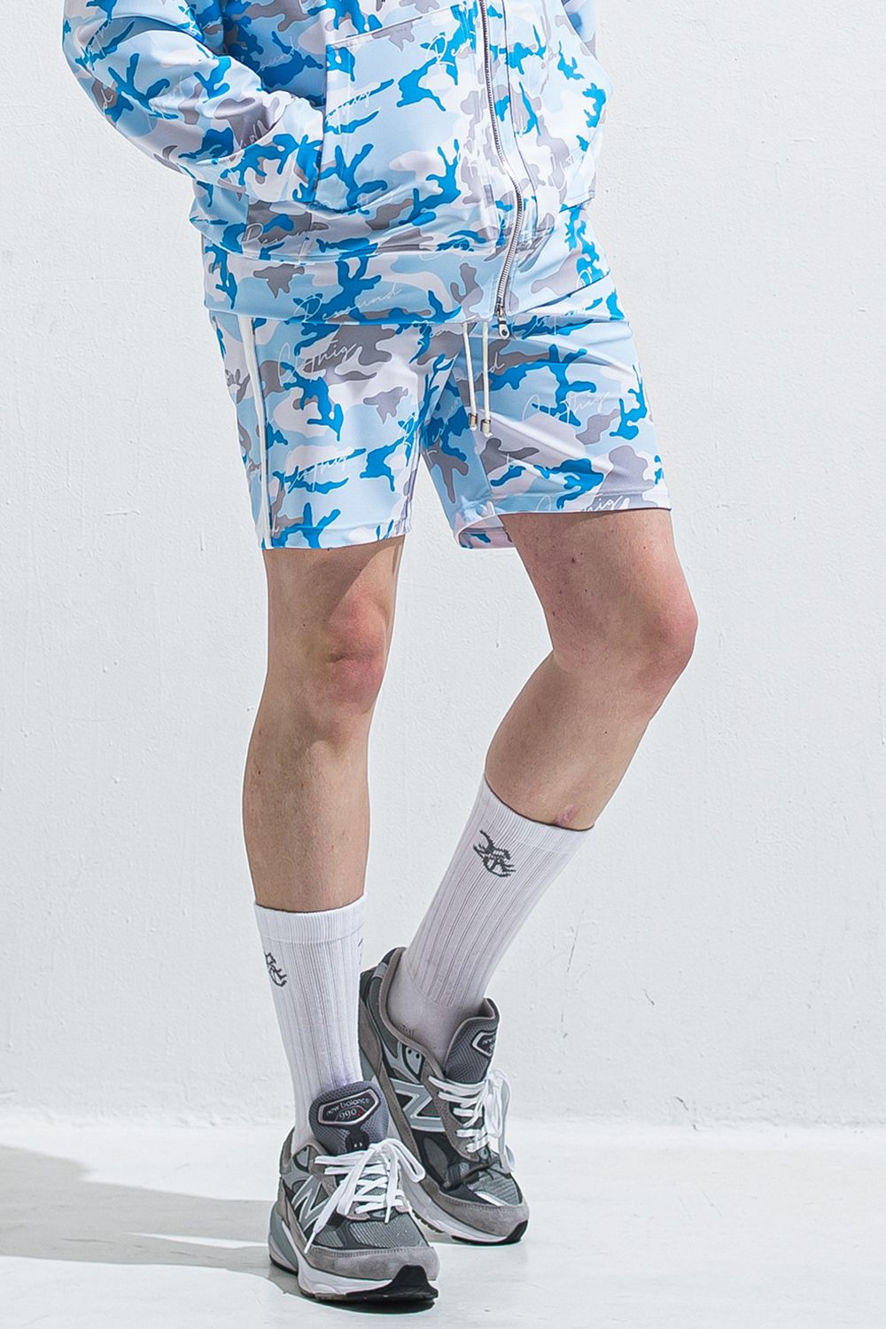 RUSH SHORTS / ラッシュガード カモフラージュ柄 ショートパンツ (サックス) (5月末入荷予定) ※オーダー締切:2月15日(日)18時