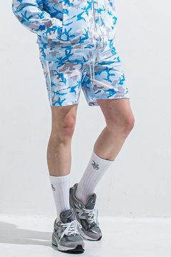 RUSH SHORTS / ラッシュガード カモフラージュ柄 ショートパンツ (サックス) (5月末入荷予定) ※オーダー締切:2月15日(日)18時