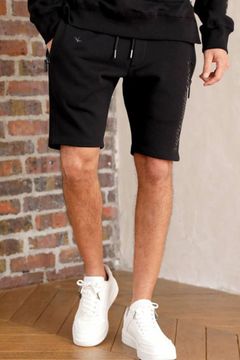 GLITTER ZIP SHORT PANTS / グリッターロゴ ショートパンツ ブラック