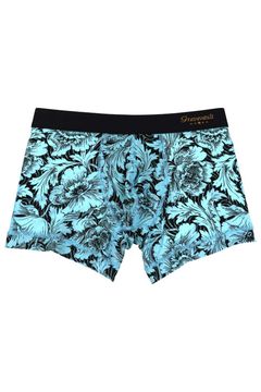 【定番】 Flower Short Boxer - ブラックミント